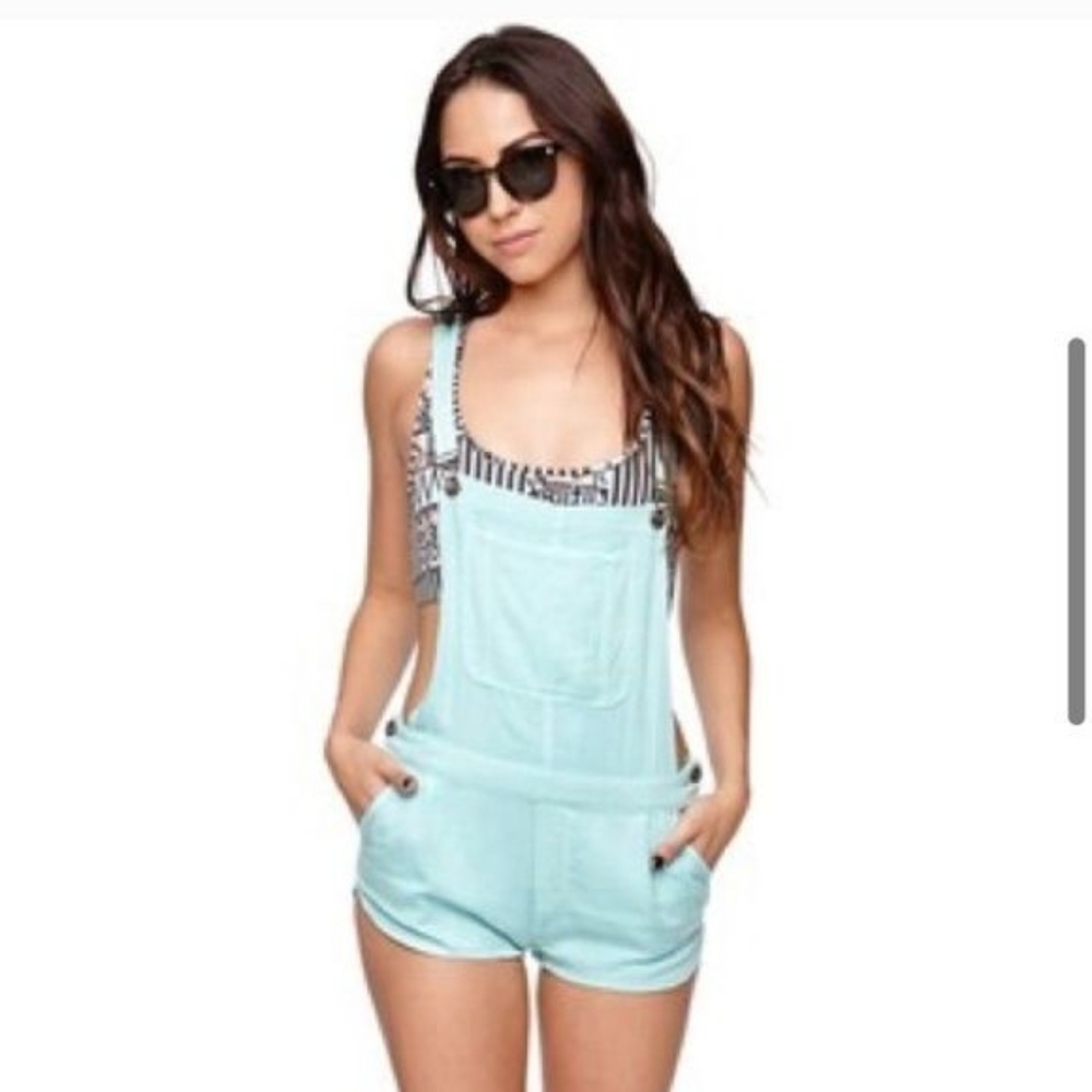 NWT ROXY seafoam green colored overalls